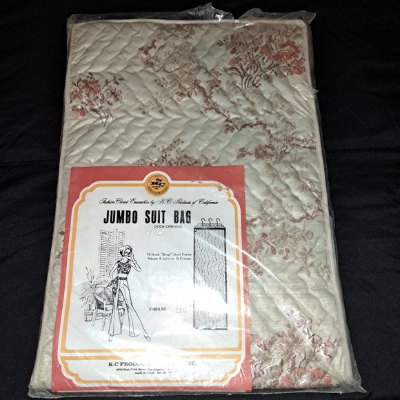 NIB - VINTAGE Beautiful Retro Jumbo Suit-Clothes Bag Padded - Picture 1 of 6
